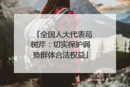 全国人大代表葛树芹：切实保护弱势群体合法权益