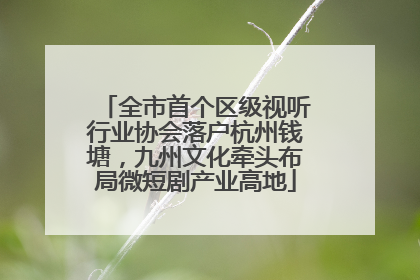 全市首个区级视听行业协会落户杭州钱塘，九州文化牵头布局微短剧产业高地