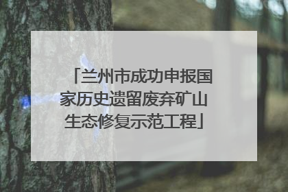 兰州市成功申报国家历史遗留废弃矿山生态修复示范工程