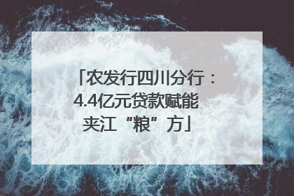 农发行四川分行：4.4亿元贷款赋能夹江“粮”方