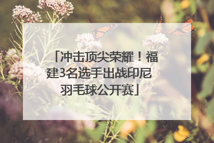 冲击顶尖荣耀！福建3名选手出战印尼羽毛球公开赛