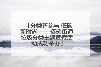 分类齐参与 低碳新时尚——椿树街道垃圾分类主题宣传活动成功举办