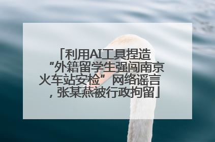 利用AI工具捏造 “外籍留学生强闯南京火车站安检”网络谣言，张某燕被行政拘留