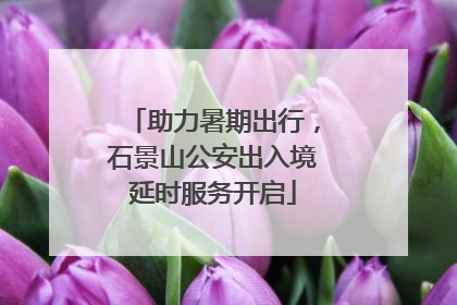 助力暑期出行，石景山公安出入境延时服务开启