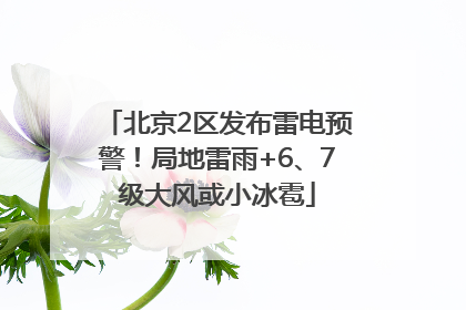 北京2区发布雷电预警！局地雷雨+6、7级大风或小冰雹