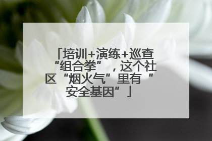培训+演练+巡查“组合拳”，这个社区“烟火气”里有“安全基因”