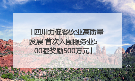 四川力促餐饮业高质量发展 首次入围服务业500强奖励500万元