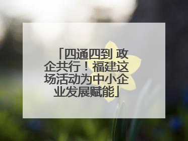 四通四到 政企共行！福建这场活动为中小企业发展赋能