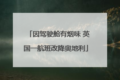因驾驶舱有烟味 英国一航班改降奥地利