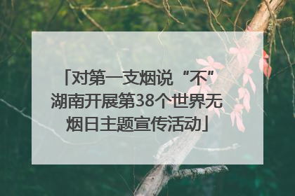 对第一支烟说“不” 湖南开展第38个世界无烟日主题宣传活动