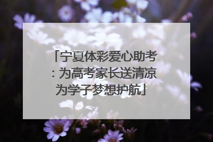 宁夏体彩爱心助考：为高考家长送清凉 为学子梦想护航