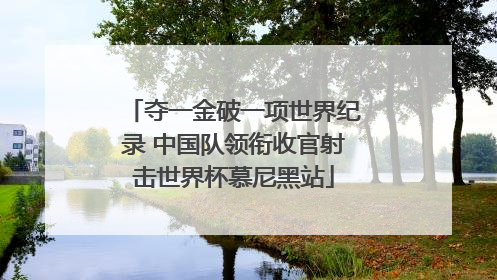 夺一金破一项世界纪录 中国队领衔收官射击世界杯慕尼黑站