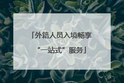 外籍人员入境畅享“一站式”服务