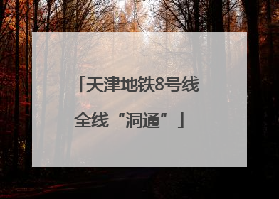 天津地铁8号线全线“洞通”