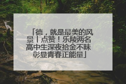 德，就是最美的风景丨点赞！乐陵两名高中生深夜拾金不昧 彰显青春正能量