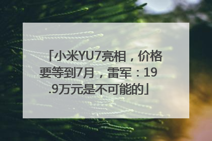 小米YU7亮相，价格要等到7月，雷军：19.9万元是不可能的