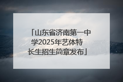山东省济南第一中学2025年艺体特长生招生简章发布
