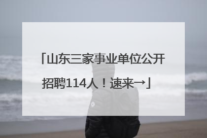 山东三家事业单位公开招聘114人！速来→