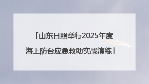 山东日照举行2025年度海上防台应急救助实战演练
