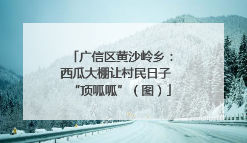 广信区黄沙岭乡：西瓜大棚让村民日子“顶呱呱”（图）