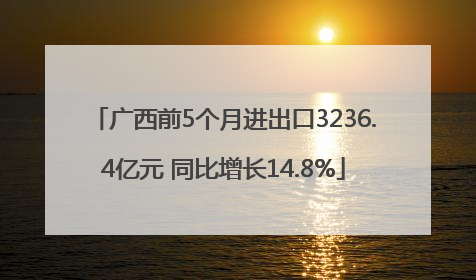 广西前5个月进出口3236.4亿元 同比增长14.8%