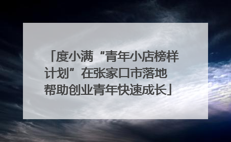 度小满“青年小店榜样计划”在张家口市落地 帮助创业青年快速成长