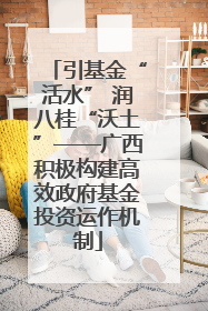 引基金“活水” 润八桂“沃土”——广西积极构建高效政府基金投资运作机制