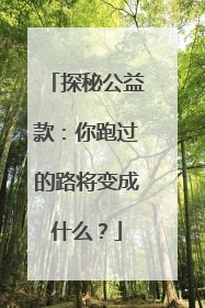 探秘公益款：你跑过的路将变成什么？