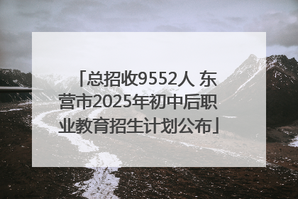 总招收9552人 东营市2025年初中后职业教育招生计划公布