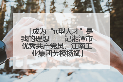 成为“π型人才”是我的理想——记湘潭市优秀共产党员、江南工业集团劳模杨斌