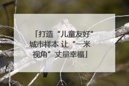 打造“儿童友好”城市样本 让“一米视角”丈量幸福