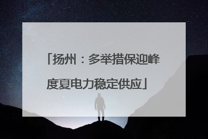 扬州：多举措保迎峰度夏电力稳定供应