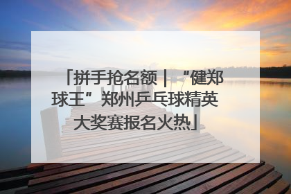 拼手抢名额｜“健郑球王”郑州乒乓球精英大奖赛报名火热