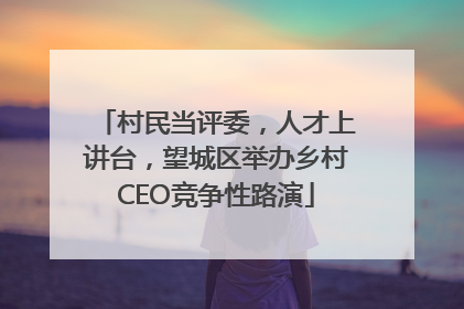 村民当评委，人才上讲台，望城区举办乡村CEO竞争性路演