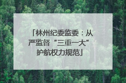林州纪委监委：从严监督“三重一大” 护航权力规范