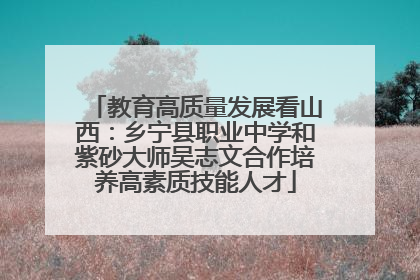 教育高质量发展看山西：乡宁县职业中学和紫砂大师吴志文合作培养高素质技能人才