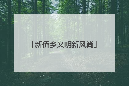 新侨乡文明新风尚