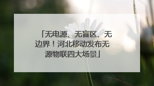 无电源、无盲区、无边界！河北移动发布无源物联四大场景