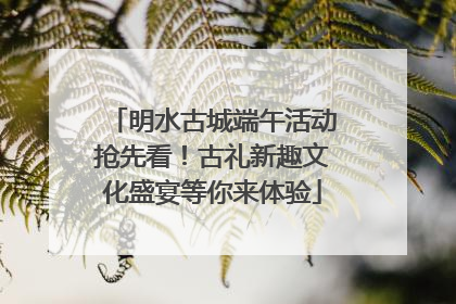 明水古城端午活动抢先看！古礼新趣文化盛宴等你来体验