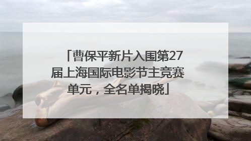 曹保平新片入围第27届上海国际电影节主竞赛单元，全名单揭晓