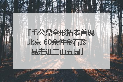 毛公鼎全形拓本首现北京 60余件金石珍品走进三山五园