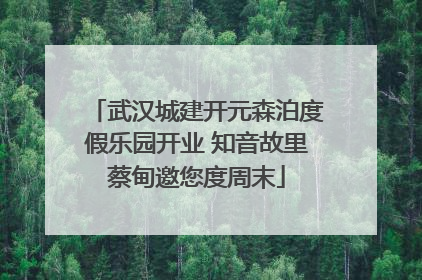 武汉城建开元森泊度假乐园开业 知音故里蔡甸邀您度周末