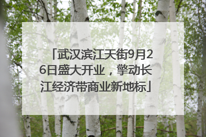 武汉滨江天街9月26日盛大开业，擎动长江经济带商业新地标