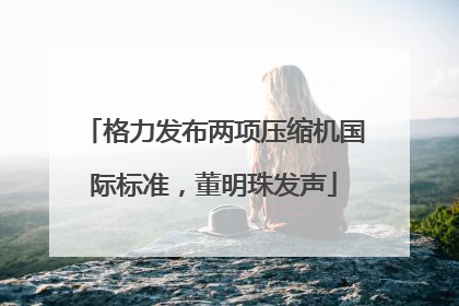 格力发布两项压缩机国际标准，董明珠发声