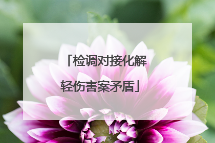 检调对接化解轻伤害案矛盾