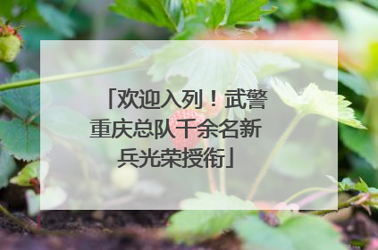欢迎入列！武警重庆总队千余名新兵光荣授衔