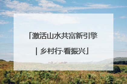 激活山水共富新引擎｜乡村行·看振兴
