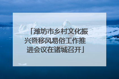 潍坊市乡村文化振兴暨移风易俗工作推进会议在诸城召开