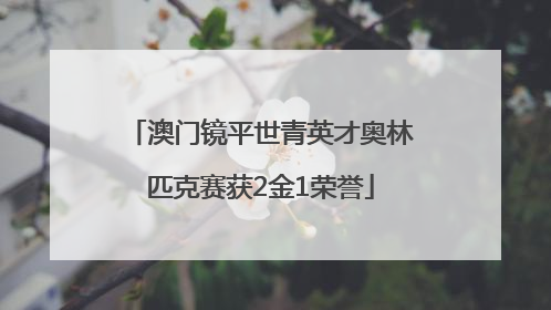 澳门镜平世青英才奥林匹克赛获2金1荣誉