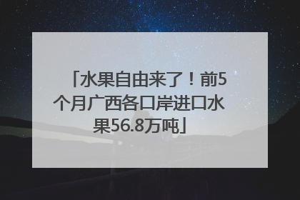 水果自由来了！前5个月广西各口岸进口水果56.8万吨